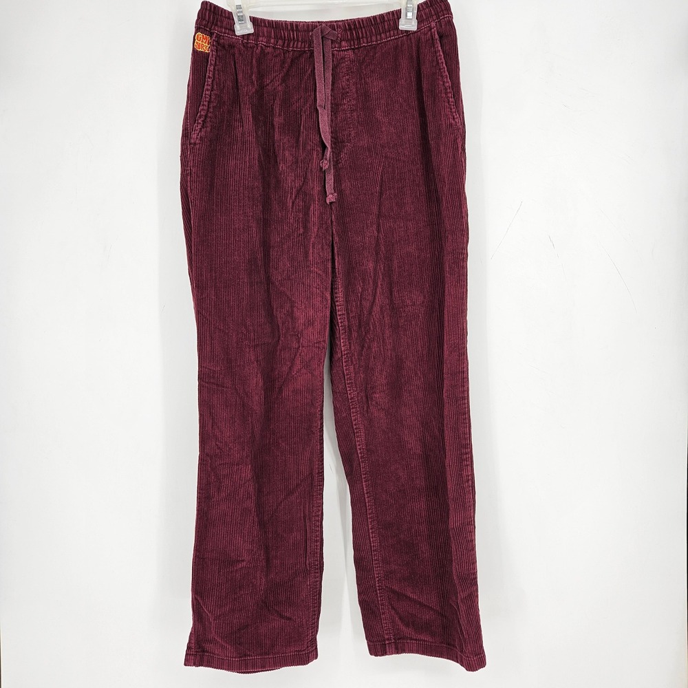 Empyre Pants Mens Small Maroon Relaxed‎ Wide Leg Skater Baggy Drawstring
